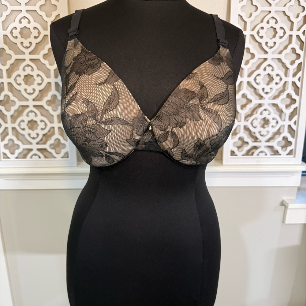 Black Floral Lace Bra